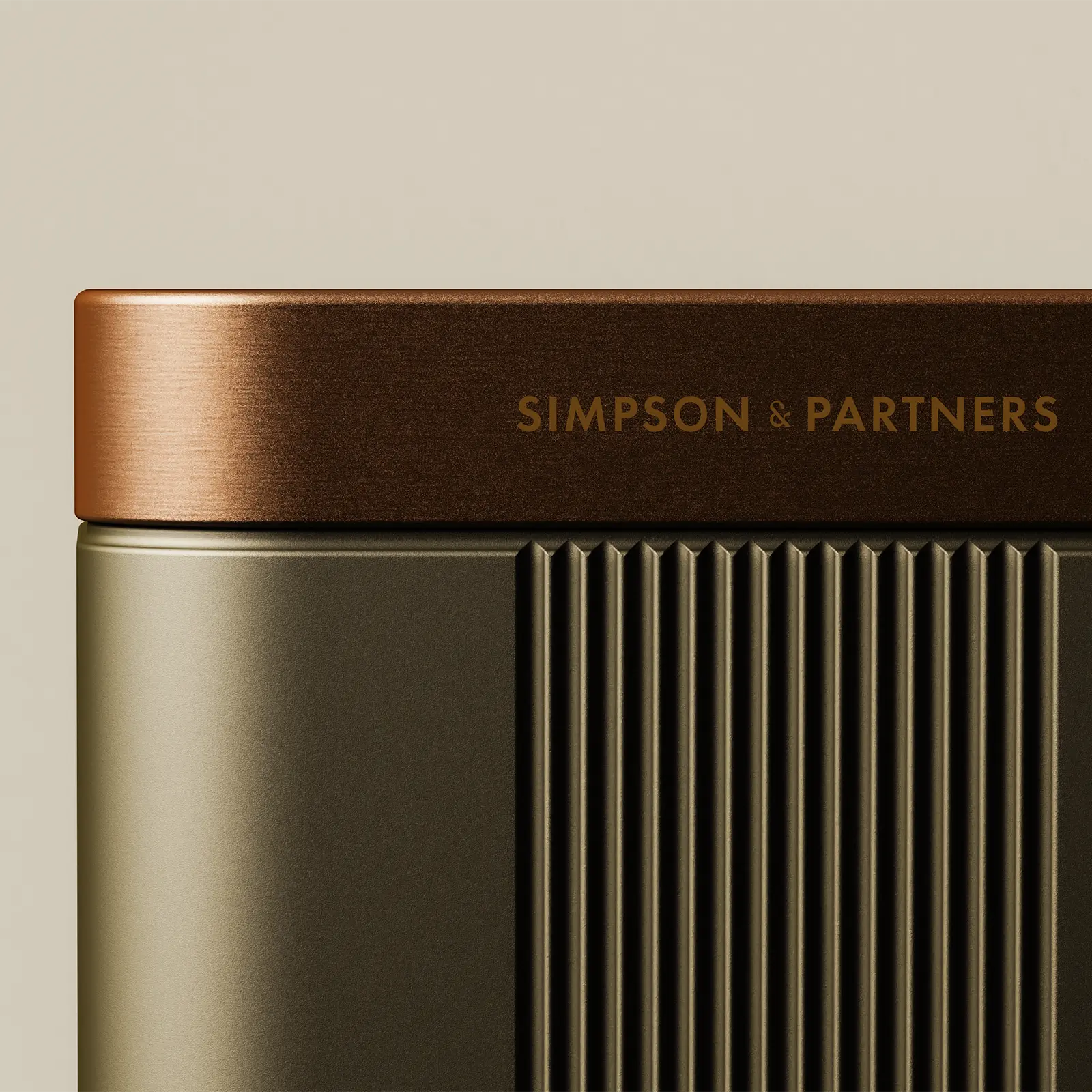 Close-up of a Home Series Wall Mount charger showing the Simpson & Partners engraving