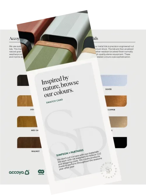 Simpson & Partners colour swatch card booklet